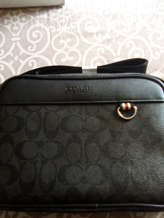Coach Handbags - Womens Black Grey Coach Shoulder Bag